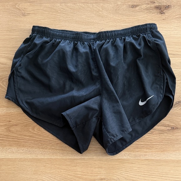 Nike Pants - Nike Black Running Shorts with White Swoosh